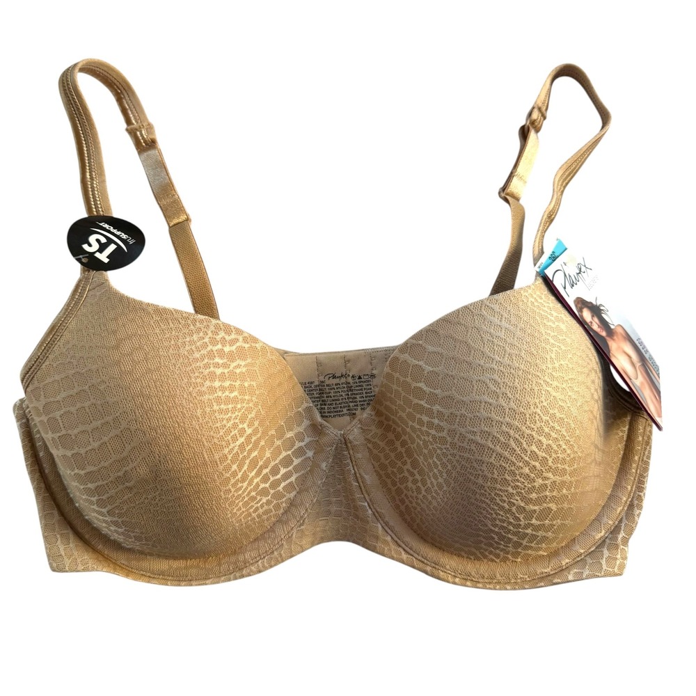 Playtex Secrets Dazzling Demi Underwire Bra Tan Snakeskin 36C New With Tags